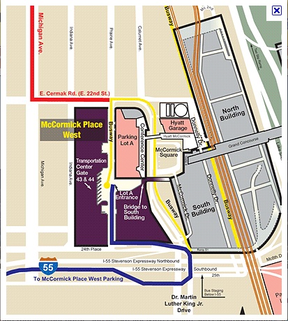 Free McCormick Place Chicago Parking Map