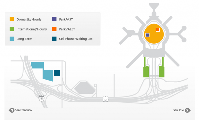 Where To Park At SFO 7 Options For Easy SFO Parking   Sfo Parking Map 768x465 